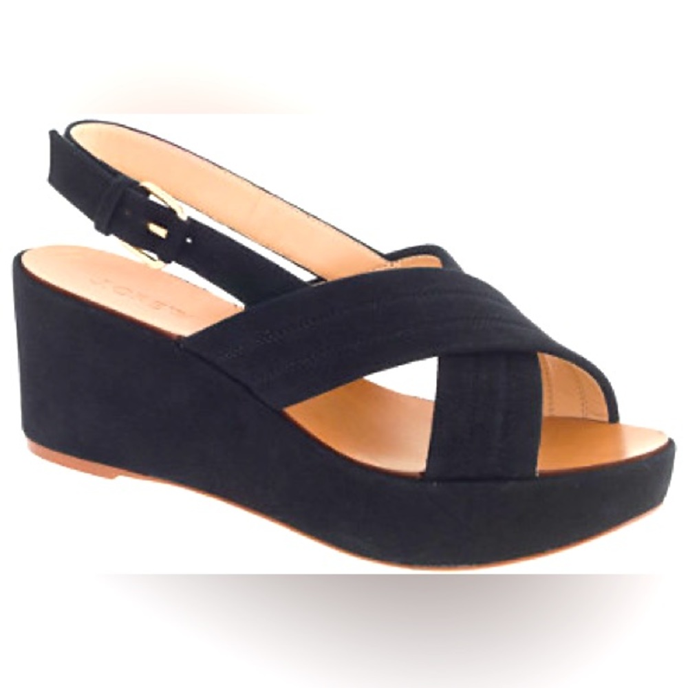 New J.Crew Marcie Suede Wedges black